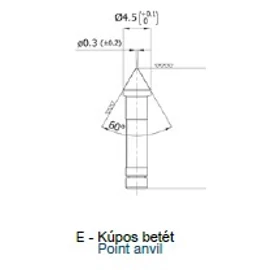 Borletti - Menetmikrométerek speciális és páros betétei - "F" - Késes betét