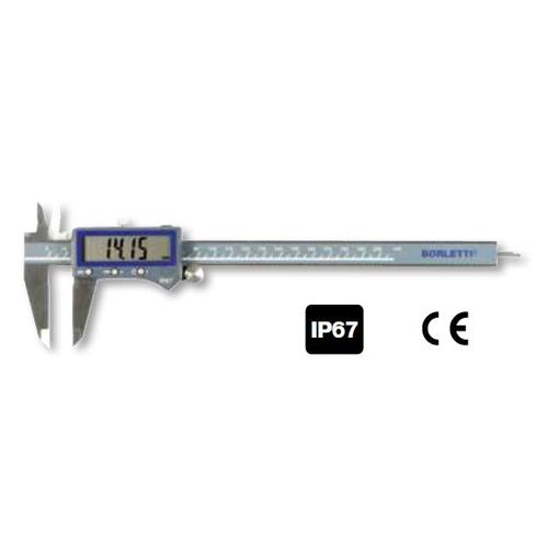 Borletti digitális tolómérő 0-200 mm, 0,01 mm osztással, pontosság, 0,03 mm, 11 mm-es LCD kijelző
