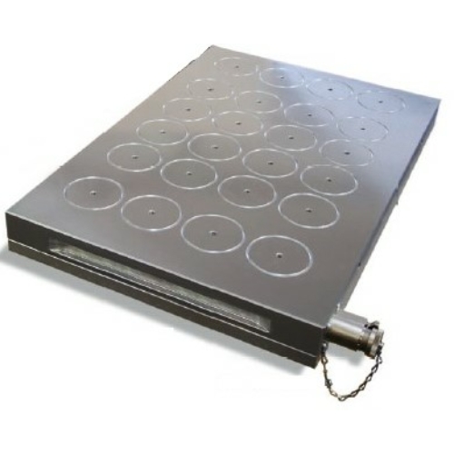 Elektro-permanens mágnesasztal, teljesen fém felület, 405x420x51 mm 